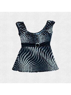 Vintage Y2K Babydoll Top Psychedelic Polka Dots Heart Soul Stretchy Waist Tie